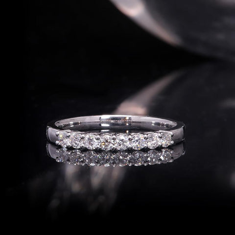 14k White Gold Engagement Wedding MoissaniteDiamond Band Ring-JW00130-Veeddydropshipping