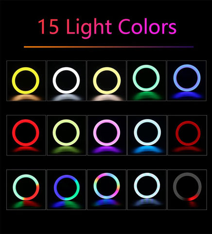 10 inch Selfie Ring Light RGB Photography Led Rim Of Lamp With Mobile Holder Support-PA00833-Veeddydropshipping