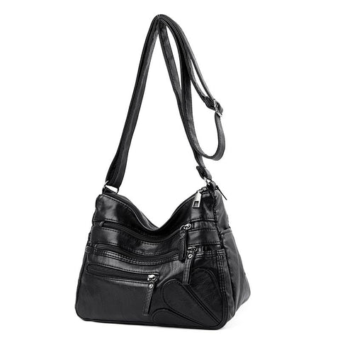 Bag Pu Leather Crossbody Bag Multi-pockets Messenger-BS00091-Veeddydropshipping