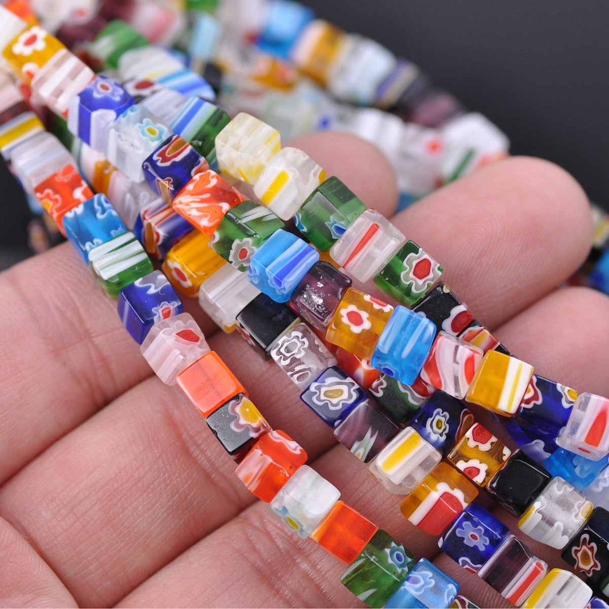 Sauqre Shape Mixed Flower Patterns  for DIY Crafts Jewelry -JW01509-Veeddydropshipping
