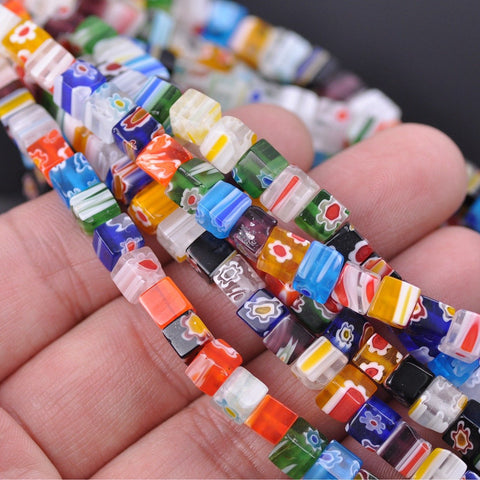 Sauqre Shape Mixed Flower Patterns  for DIY Crafts Jewelry -JW01509-Veeddydropshipping