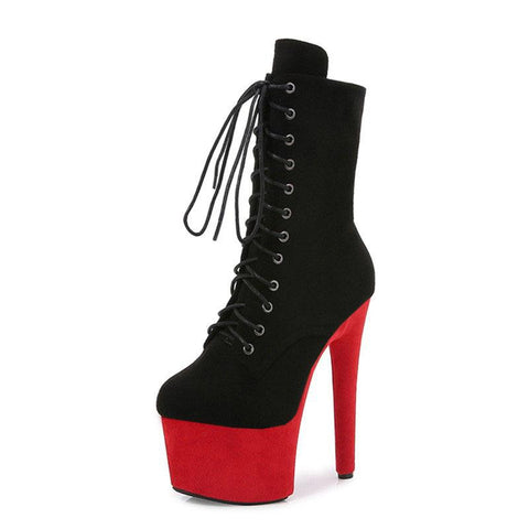 High-heeled Shoes With Round Heads And Low Boots-BS01035-Veeddydropshipping