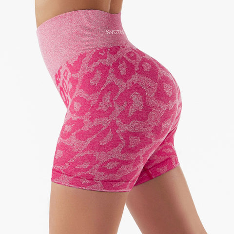 Wild Thing Leopard Seamless Shorts Spandex Shorts Women Fitness Elastic -OS00790-Veeddydropshipping