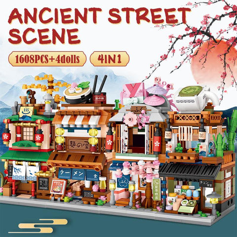 1608pcs Mini City Street View House Japanese Store 4 in 1 Model Building-TB01485-Veeddydropshipping