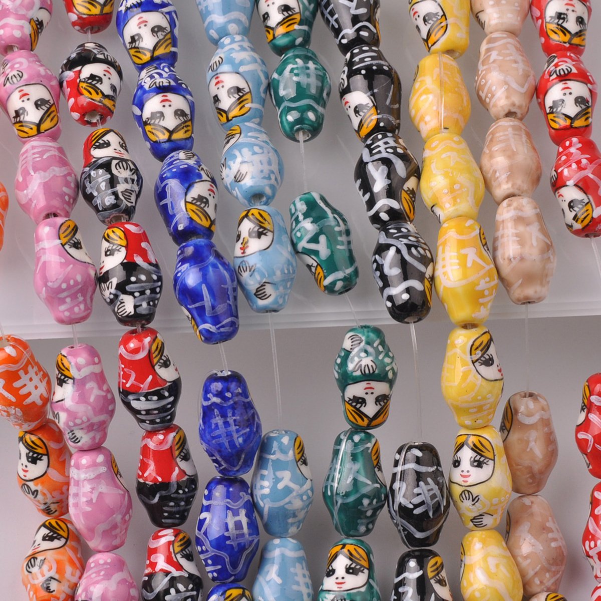 Russian Doll Shape Patterns Ceramic Porcelain Loose Beads-JW01489-Veeddydropshipping
