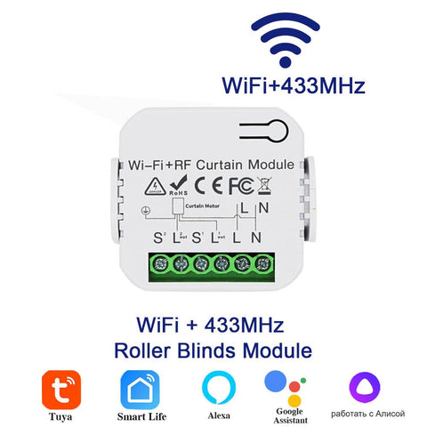 IsFriday Blind WiFi Curtain Switch Tuya Electric Rolling Shutter 433MHz RF-TI01056-Veeddydropshipping