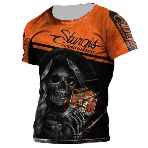 T-shirt For Men Motor Biker 3d Print Vintage Short-MF00185-Veeddydropshipping