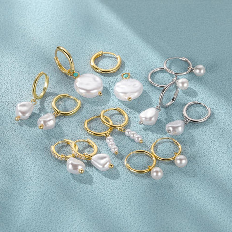 925 Sterling Silver Pearls Earrings For Women Wedding Fine Jewelry  -JW00171-Veeddydropshipping