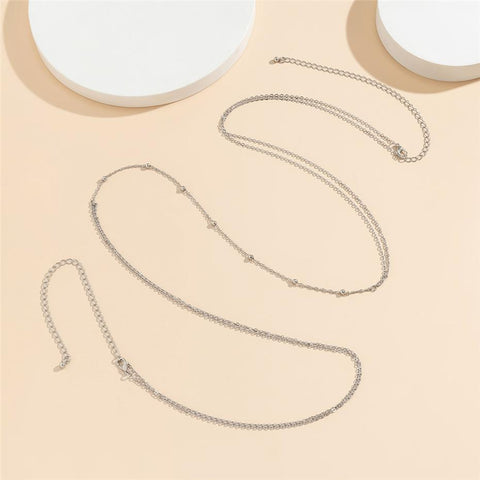 Simple Cross Chest Breast Belly Body Chain Necklace Body Jewelry-JW01360-Veeddydropshipping