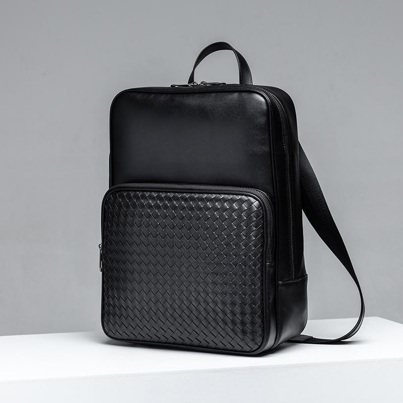 Men Backpack Fashion Real Natural Leather Student Backpack-BS00322-Veeddydropshipping