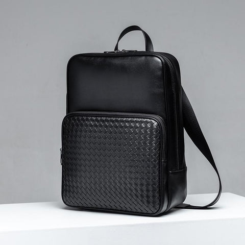 Men Backpack Fashion Real Natural Leather Student Backpack-BS00322-Veeddydropshipping