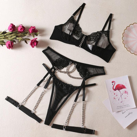 Women Underwear Chain Sexy Lace Bra-WF00783-Veeddydropshipping