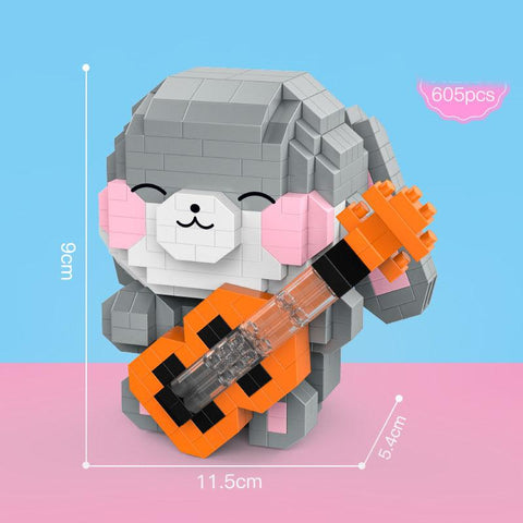2023 Micro Cute Rabbit  Block DIY Carrot Guitar Bunny Model Diamond-TB01494-Veeddydropshipping