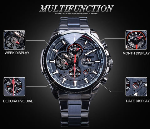 Stainless Steel Men Mechanical Automatic Wrist Watches -JW00617-Veeddydropshipping