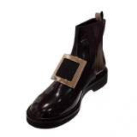 Rhinestone Square Buckle Boots Flat Women&#39;s-BS01016-Veeddydropshipping