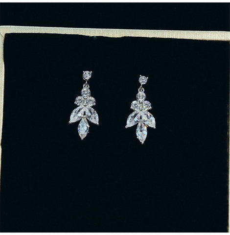 Jewelry Sets  Design Water Drop Cubic Zirconia Luxury Bridal  -JW00373-Veeddydropshipping