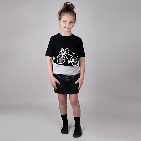 Boy and girl bike tee top kids t-shirt summer short sleeves and long-TB01116-Veeddydropshipping