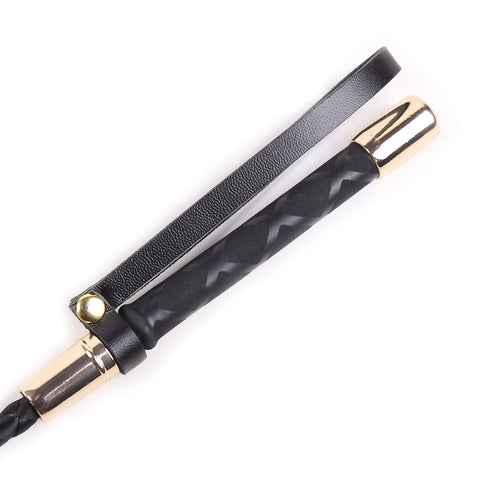 30-60CM Black PU Leather Spanking Paddle Long Whip Flirting Slave BDSM Flogger -BH01260-Veeddydropshipping