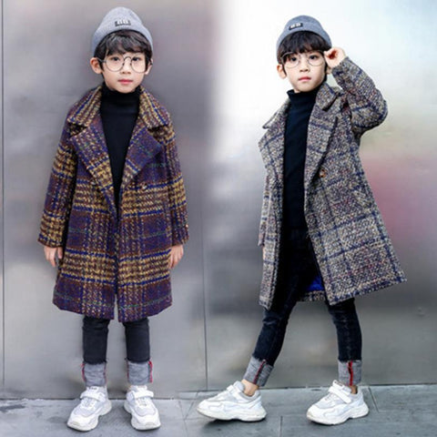 Children Kids Boys Winter Overcoat Windproof Wool-Veeddydropshipping