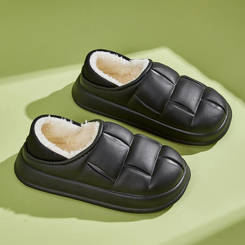 Non-Slip Plush Cotton Slides Indoor Outdoor Thick Platform-BS01193-Veeddydropshipping
