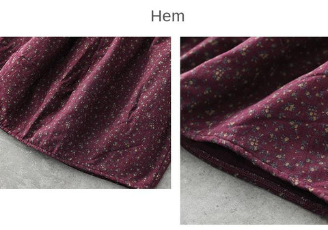 Women Retro Print Loose Thick Fashion A-Line Skirts-WF00445-Veeddydropshipping