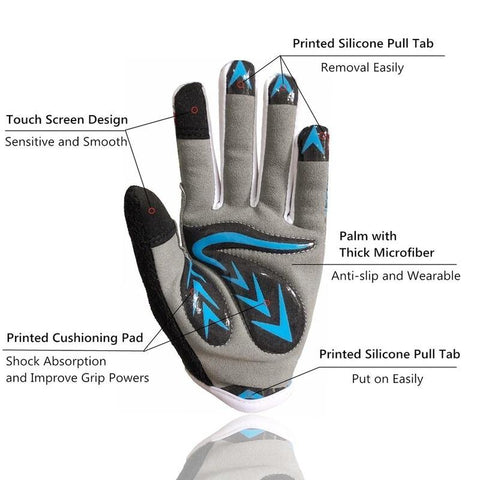 Upgraded Kids Non-Slip Bicycle Cycling Gloves Full Finger Gel Padding -OS01215-Veeddydropshipping