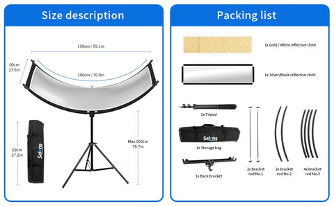 U-type Reflector W/ Tripod Collapsible Photography Light reflective screen -CE00453-Veeddydropshipping