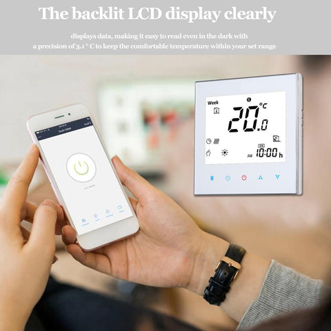 WiFi Voice Control Thermostat LCD Display Heater Temperature Controller-TI01053-Veeddydropshipping