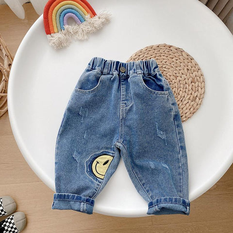 Toddler Kids Boy Jeans 2022 New Autumn Children Cartoon Pattern Loose-TB01263-Veeddydropshipping