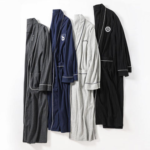 Men Kimono Robes Male Robes Long Bath Robe Dressing Gown sleep-MF01603-Veeddydropshipping