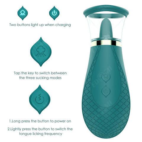 Clitoral Vibrator Sucking and Licking Tongue Sex Toy for Women Nipples Vagina -BH01275-Veeddydropshipping