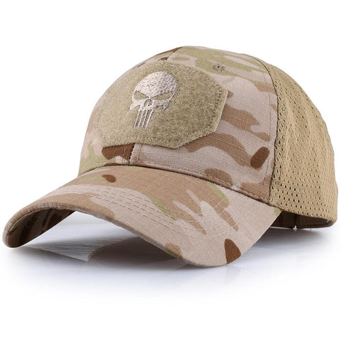 Sports Hat Tan Cycling Camo Hiking Cap Baseball Hunting Tennis Golf Mesh Military-OS01093-Veeddydropshipping