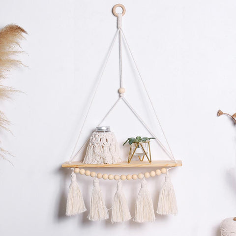 Macrame Wall Hanging Shelf Boho Home Decor-HA00204-Veeddydropshipping