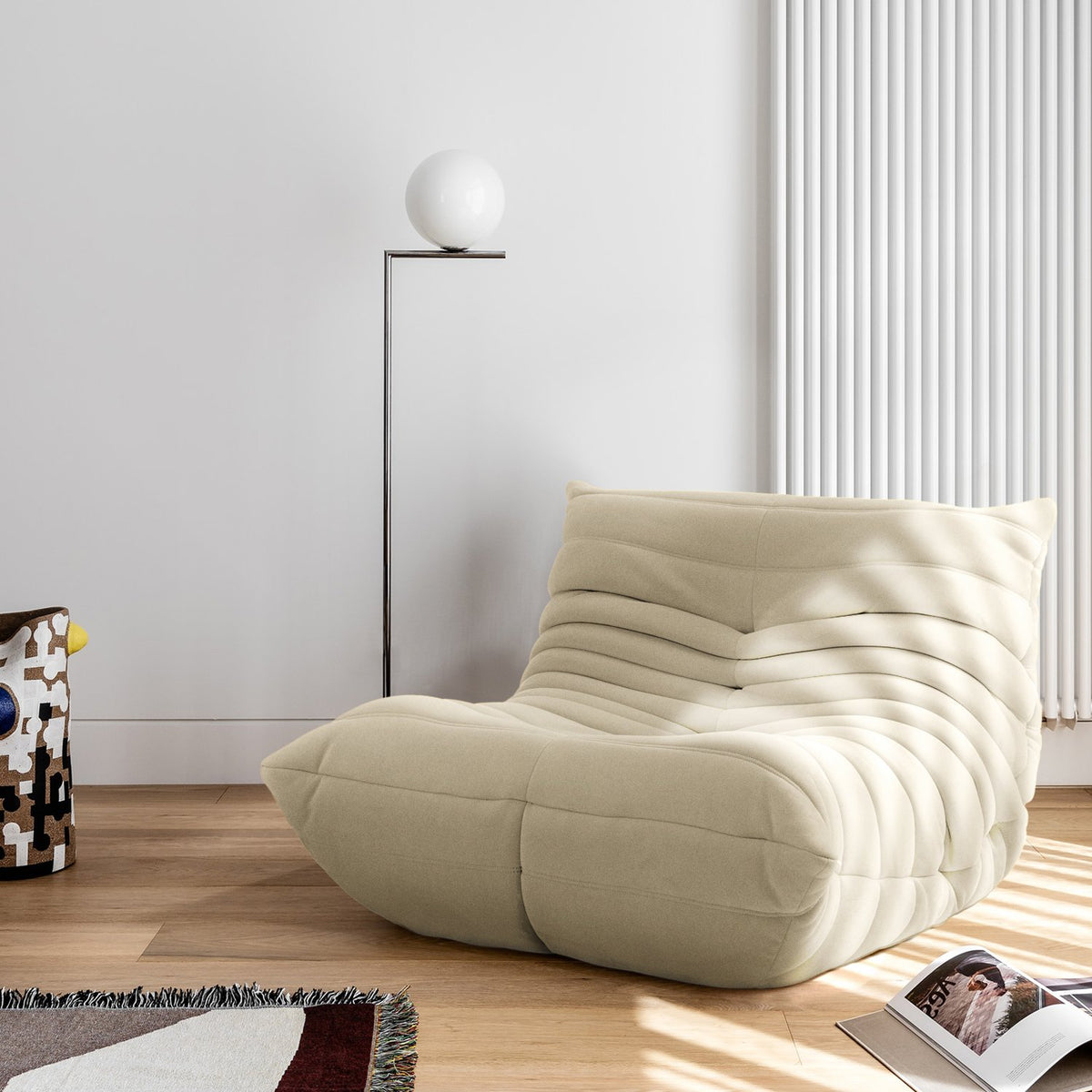 Oversized Armless Fireside Floor Lounge Chair-HA01731-Veeddydropshipping