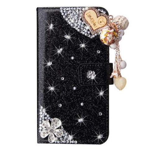 For iPhone 14 Pro Max 13 12 X XS XR 7 Bling Wallet Flip Leather Case Phone Cover-PA00127-Veeddydropshipping