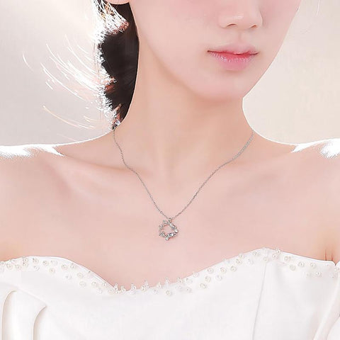 Pendant Necklace Female Zircon Little Prince Rose Necklace -JW01189-Veeddydropshipping