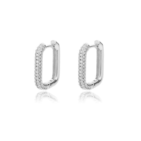 Stainless Steel Square Earrings For Women  Cubic Zirconic -JW01434-Veeddydropshipping