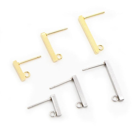 Stainless Steel Earring Bar Tube Stud Earrings DIY Jewelry Making -JW01568-Veeddydropshipping
