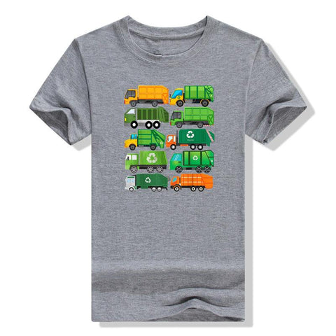 Garbage truck recycling day garbage sorting Beautiful clothing pattern T-shirt-Veeddydropshipping
