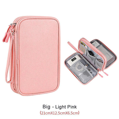 Travel Organizer Bag Cable Storage Organizers Pouch Carry Case Portable Waterproof Double Layers-PA00882-Veeddydropshipping