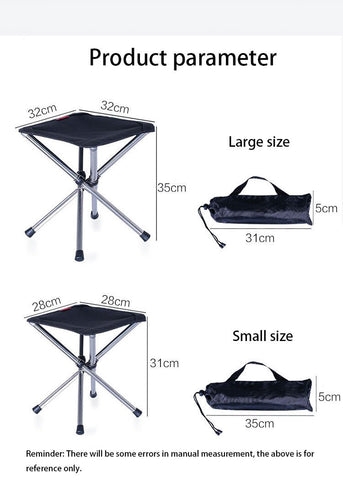 Folding Portable Stainless Steel Stool Outdoor Adjustable Chair Oxford Cloth Seat-OS00410-Veeddydropshipping