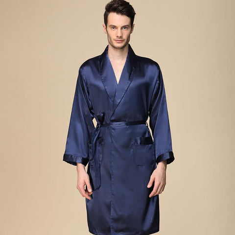 Shorts Suit Robe Pants Pajama Set Silk Satin Nightgown Two-piece Set-MF01598-Veeddydropshipping