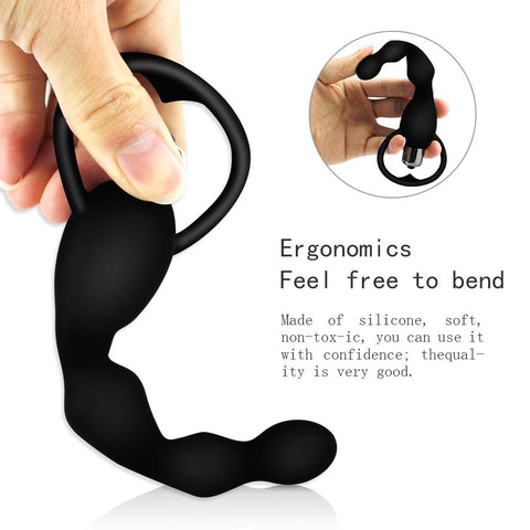 Vibrating Anal Plug Prostate Massage Soft Anal Beads Butt Plug Vibrators Sex Toys -BH01231-Veeddydropshipping