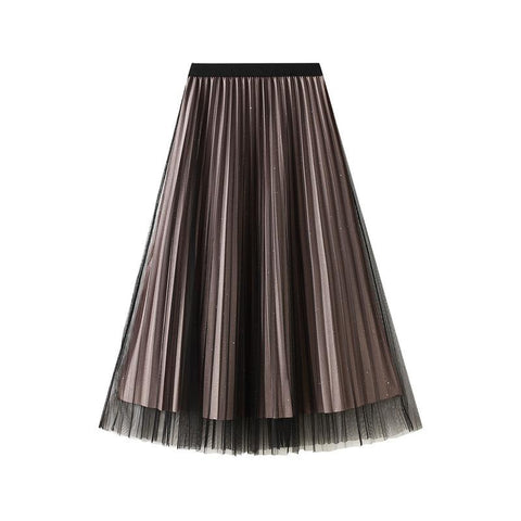 Bright Silk Screen Half-length Skirt For Women-WF00370-Veeddydropshipping