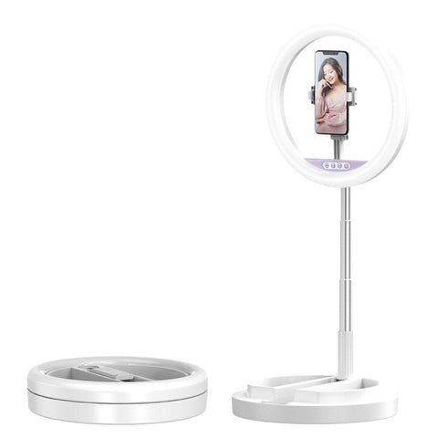 LED Ring Light with Base Portable Phone Holder Stand Selfie Vlog Live Studio-PA00812-Veeddydropshipping