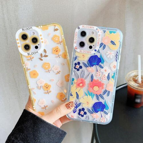 For iPhone 14 13 12 Pro Max 11 XR XS 7 8 Plus Cute Flower Soft Clear Case Cover-PA00150-Veeddydropshipping