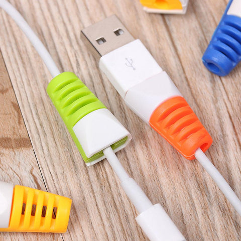 10pcs/Set Soft Cable Protector Bobbin Winder Data Line Case Protection Spring Twine-PA00937-Veeddydropshipping