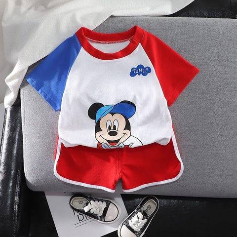 Mickey Mouse Short Sleeved Suit Toddler Costume Clothes Baby Boys Clothing-Veeddydropshipping-2