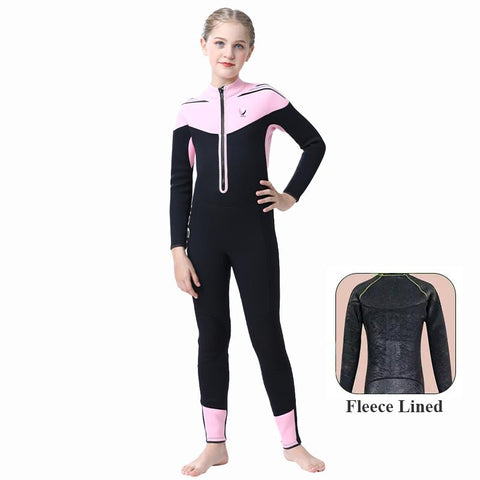 Kids Girl Neoprene Wetsuit with Fleece Liner Keep Warm 3.5mm Surf Diving Suit Boys -OS00269-Veeddydropshipping