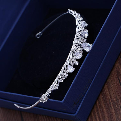 Zircon Bridal Headpiece  Wedding Crown Hair Accessories -JW00523-Veeddydropshipping